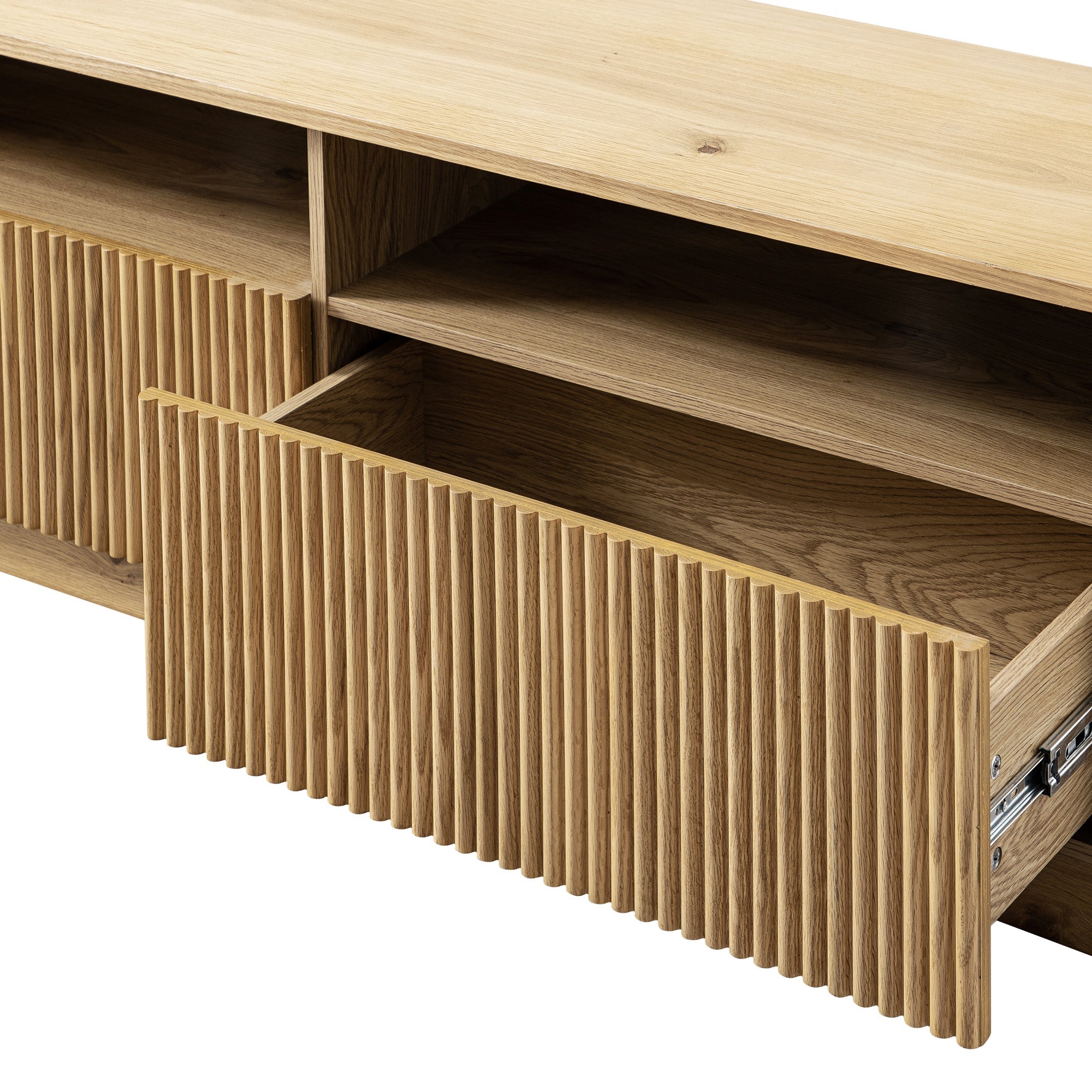 Maru 162cm TV Unit with Drawers, Oak