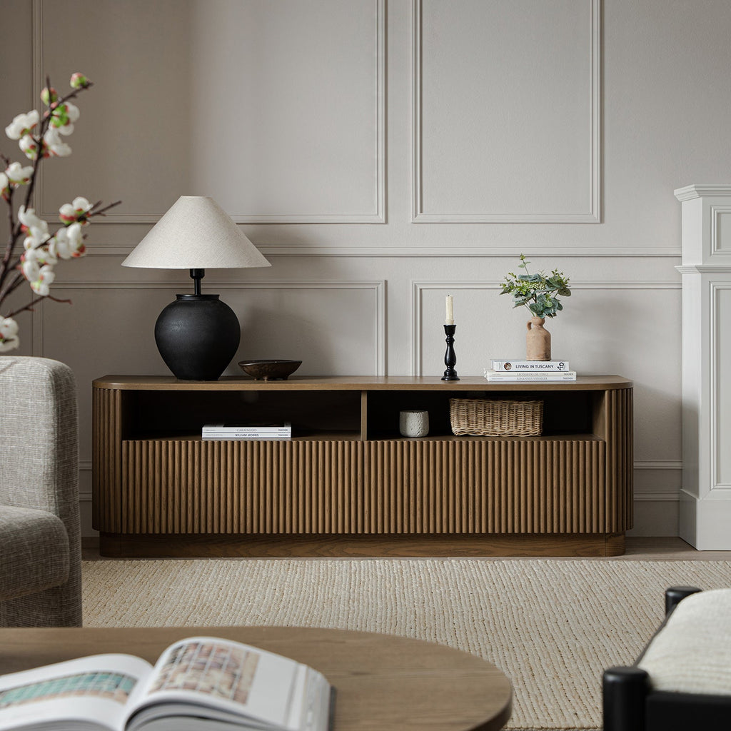 Maru 162cm TV Unit with Drawers, Silver Oak