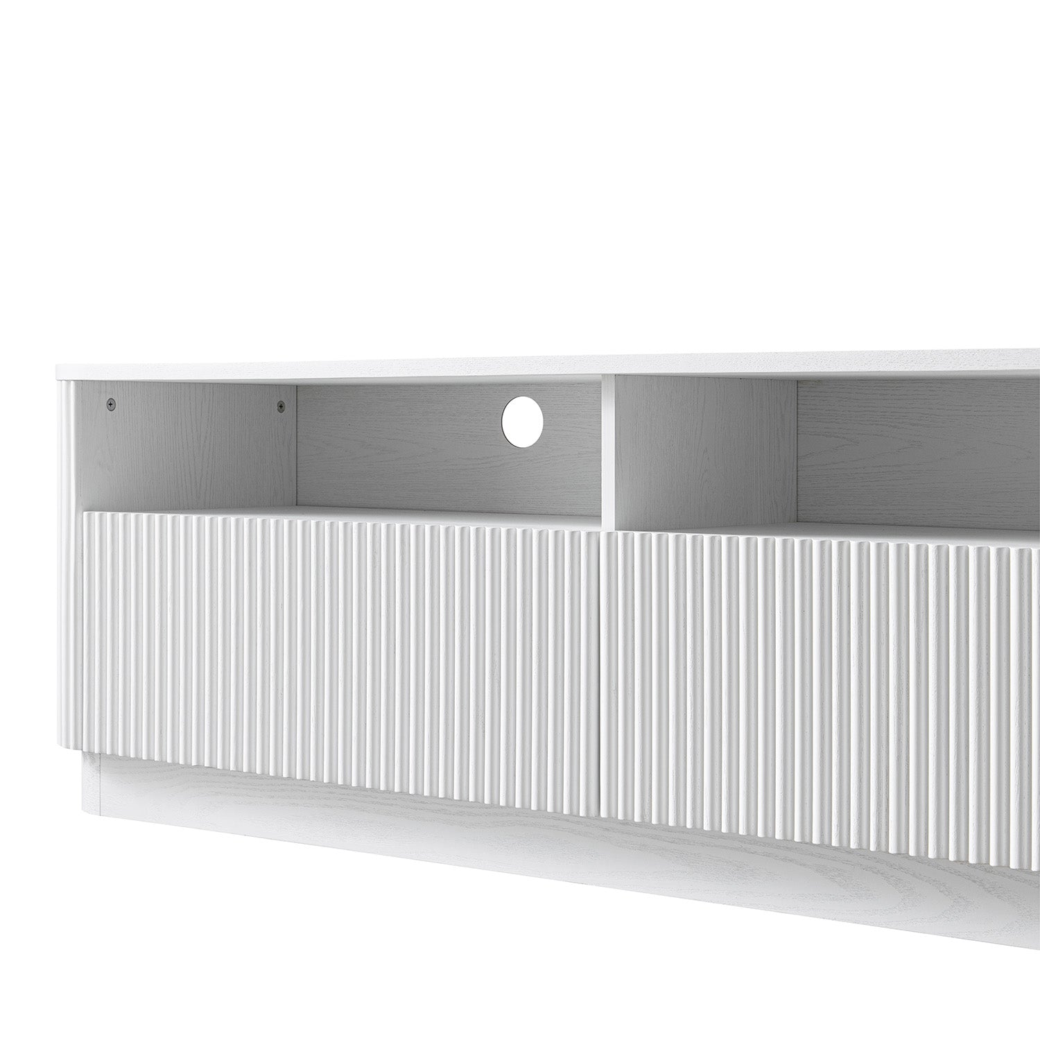 Maru 162cm TV Unit with Drawers, Washed White