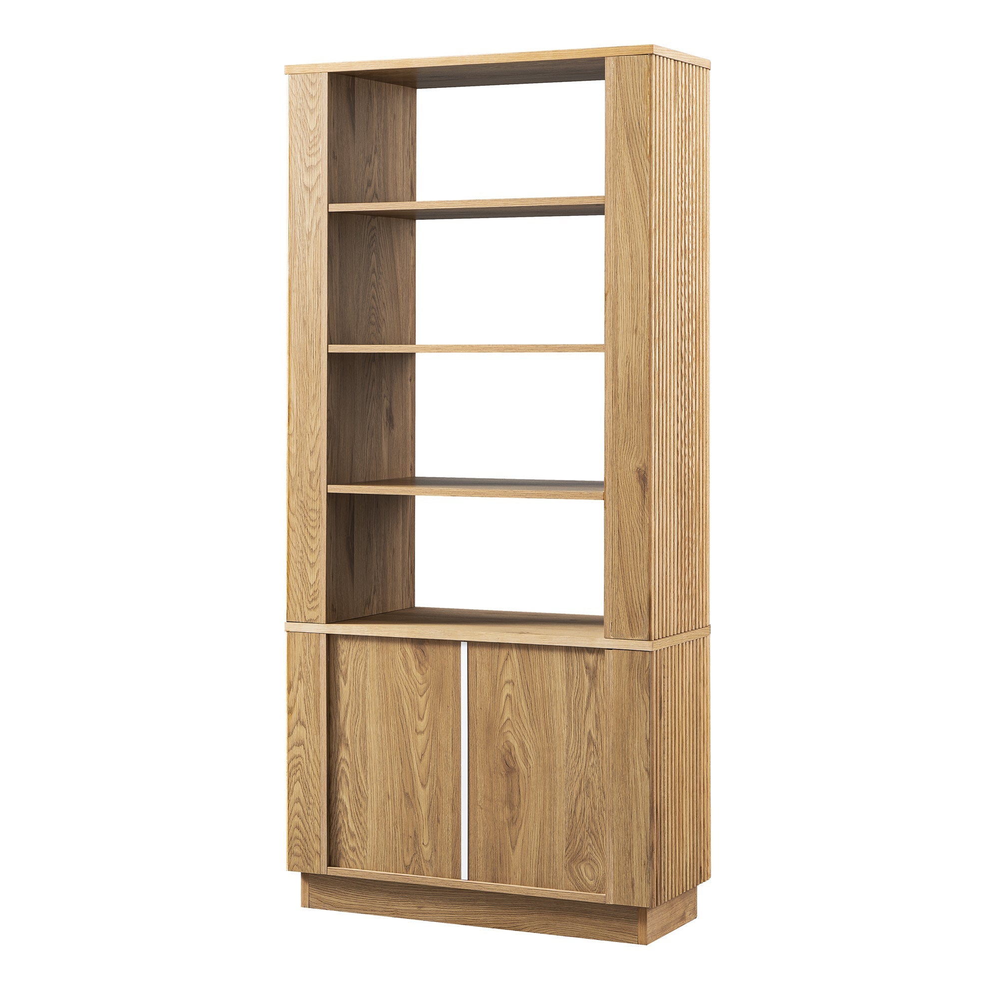 Maru Bookcase with Cabinet, Oak