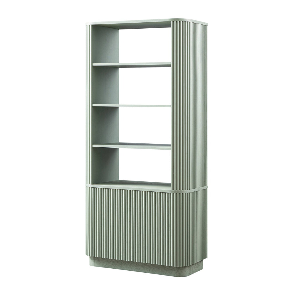 Maru Bookcase with Cabinet, Sage Green