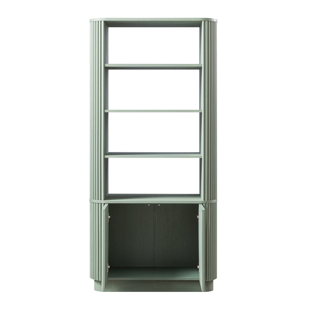Maru Bookcase with Cabinet, Sage Green