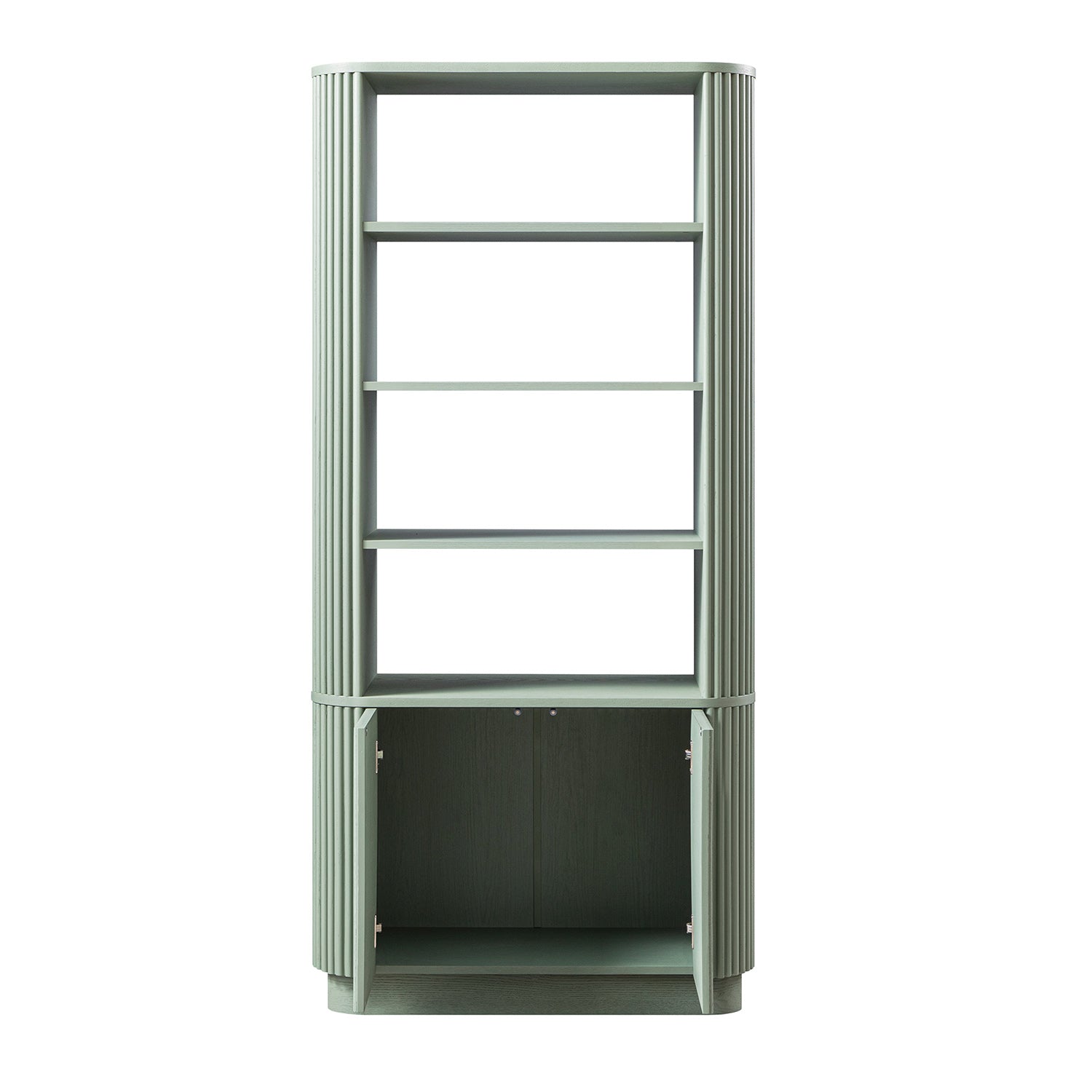 Maru Bookcase with Cabinet, Sage Green