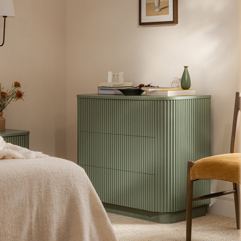 Maru Chest of 3 Drawers, Sage Green