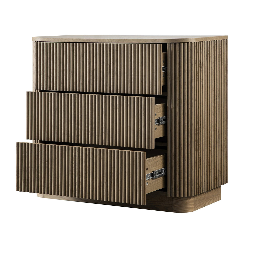 Maru Chest of 3 Drawers, Silver Oak