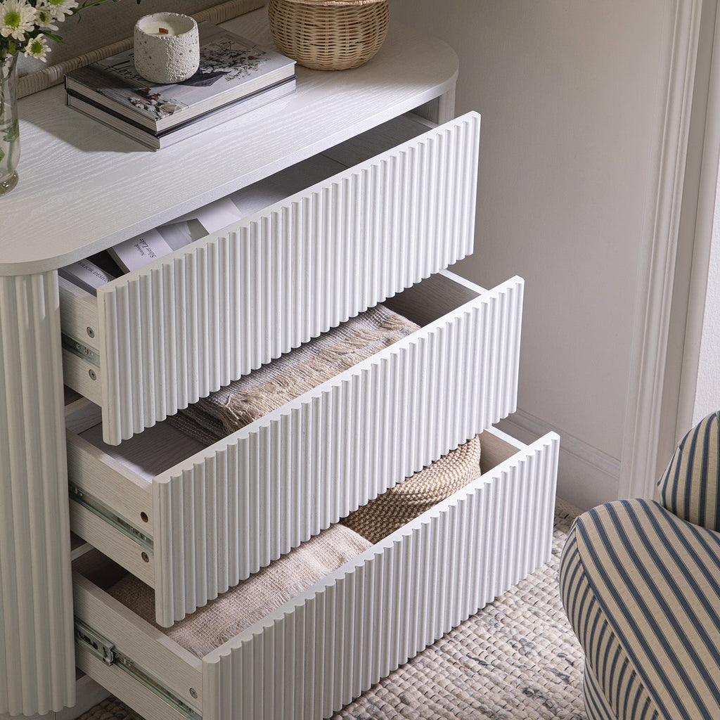 Maru Chest of 3 Drawers, Washed White