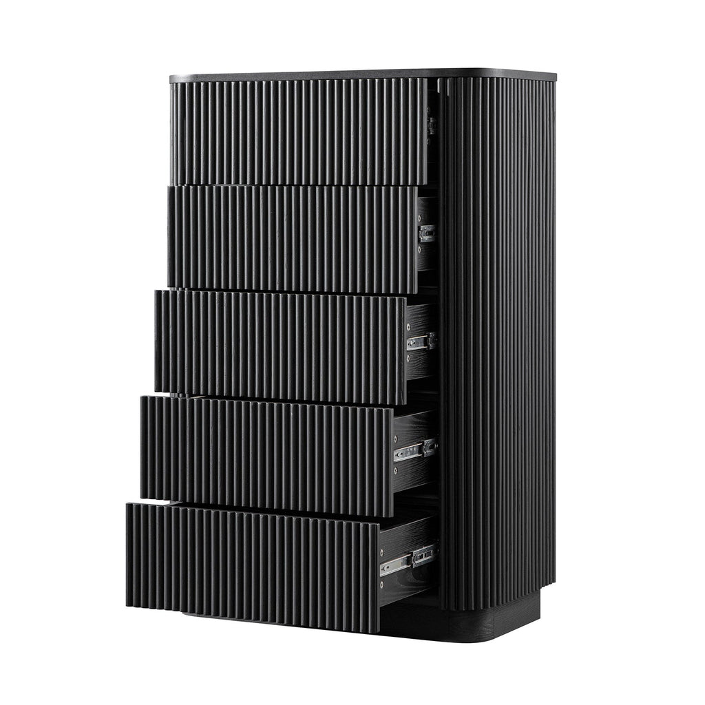 Maru Chest of 5 Drawers, Black