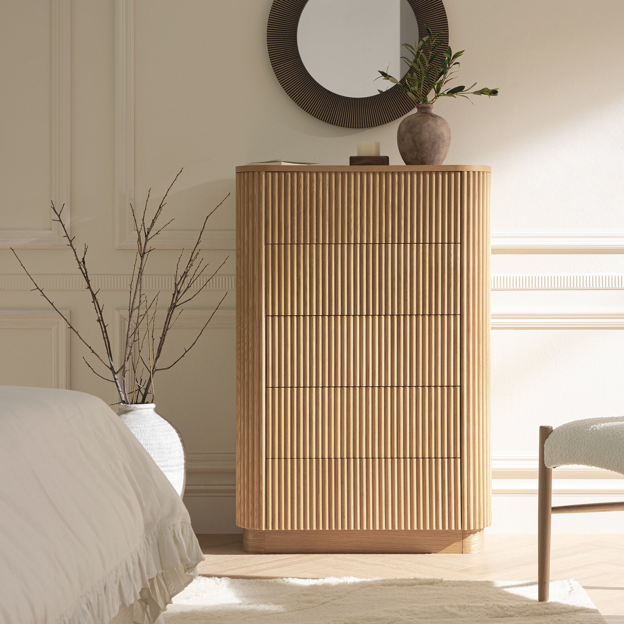 Maru Chest of 5 Drawers, Oak