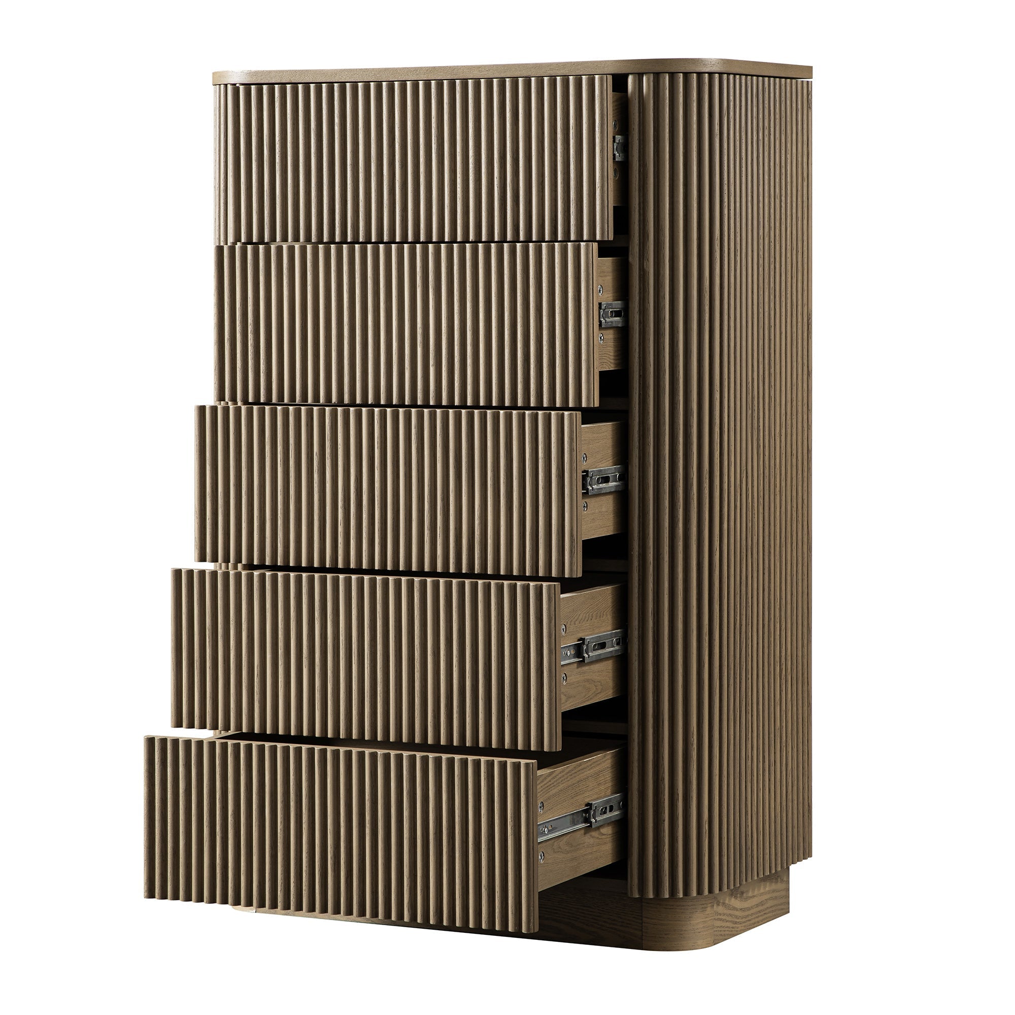 Maru Chest of 5 Drawers, Silver Oak