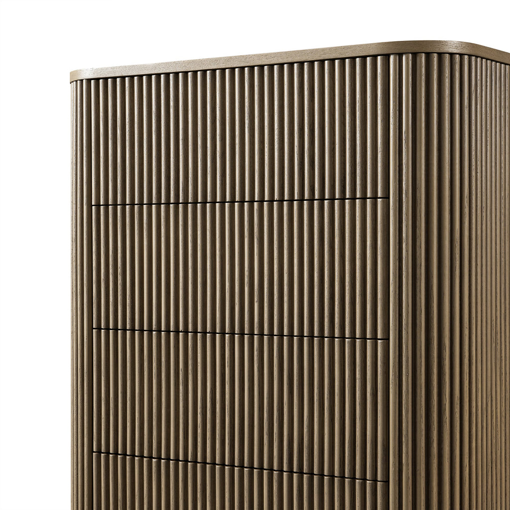 Maru Chest of 5 Drawers, Silver Oak