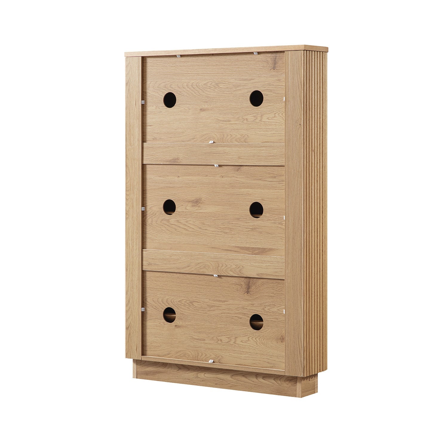 Maru 3-Door Shoe Storage Cabinet, Oak