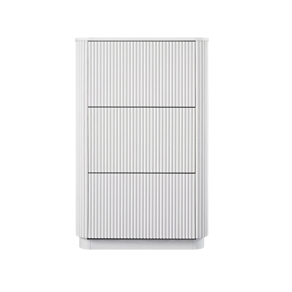 Maru 3-Door Shoe Storage Cabinet, Washed White