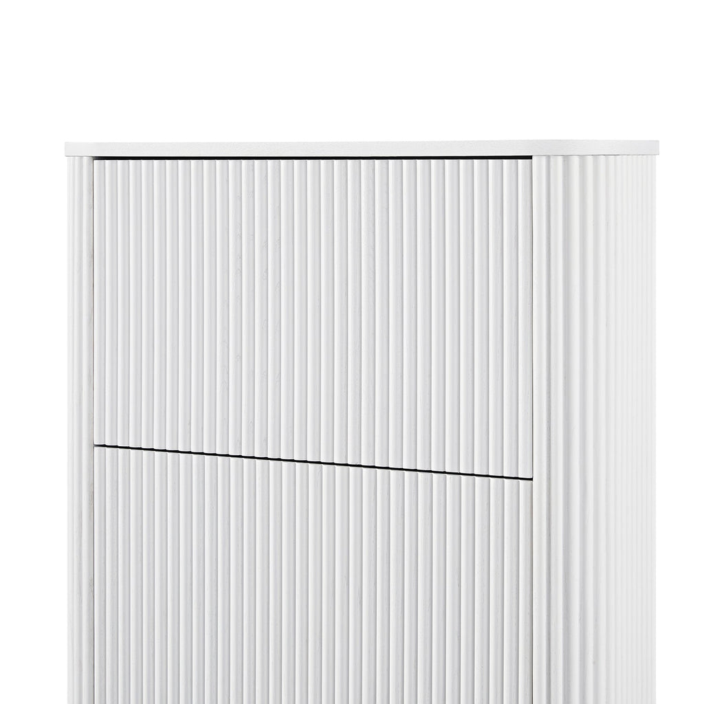 Maru 3-Door Shoe Storage Cabinet, Washed White