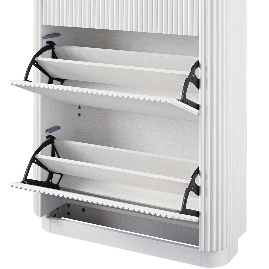 Maru 3-Door Shoe Storage Cabinet, Washed White