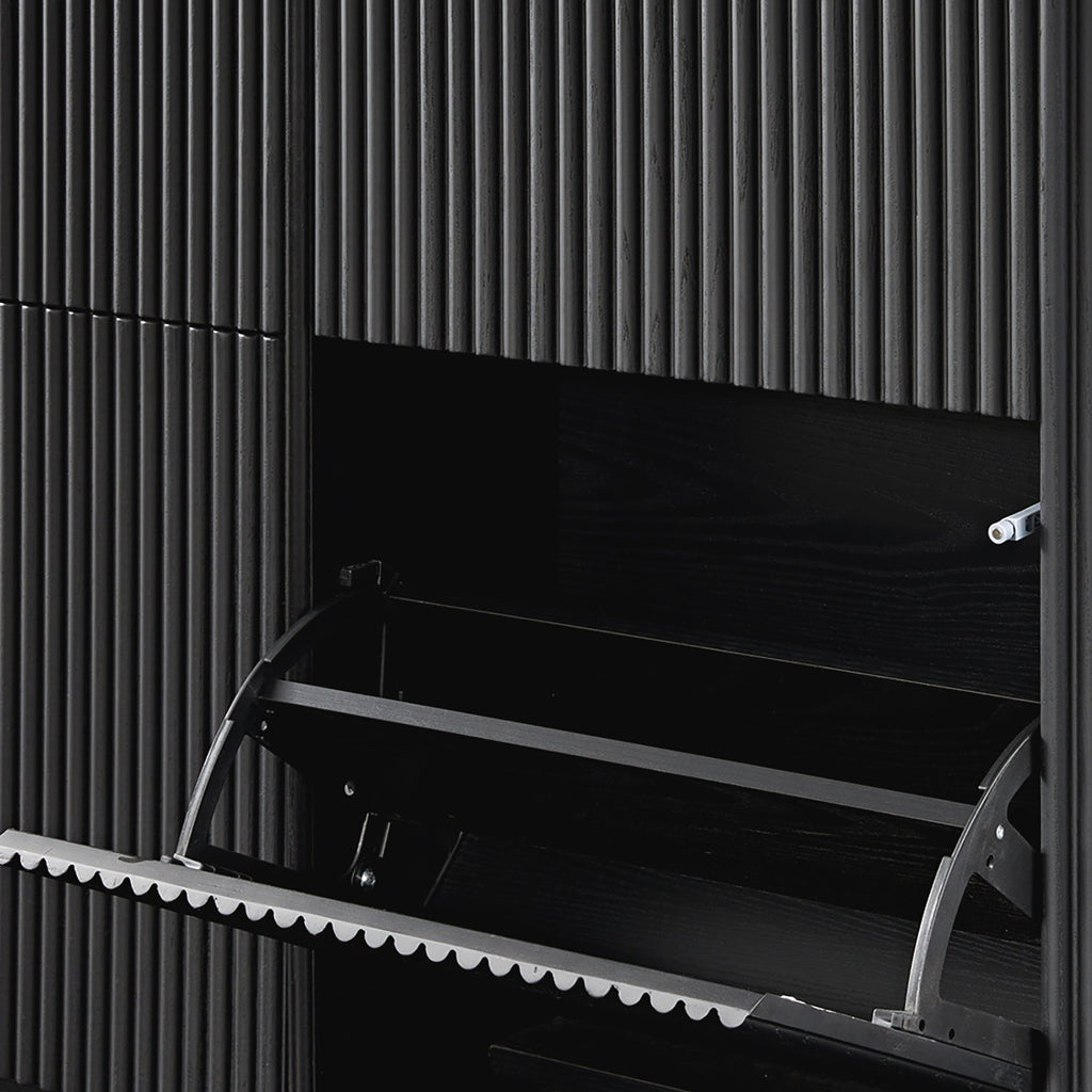 Maru 4-Door Shoe Storage Cabinet, Black