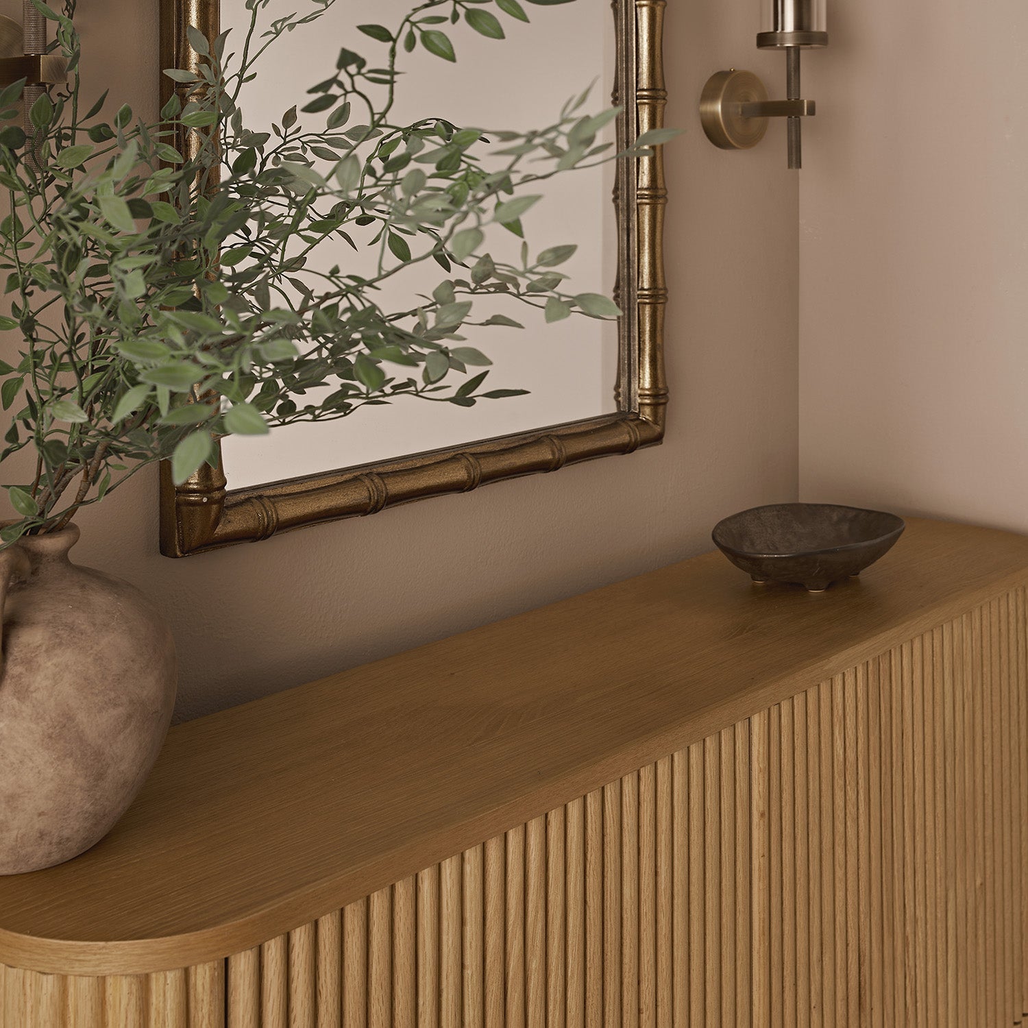 Maru 4-Door Shoe Storage Cabinet, Oak