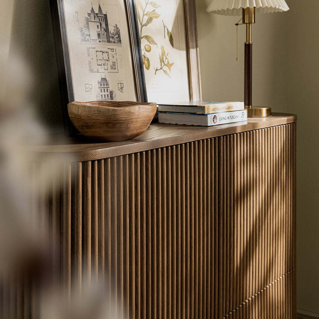 Maru 4-Door Shoe Storage Cabinet, Silver Oak