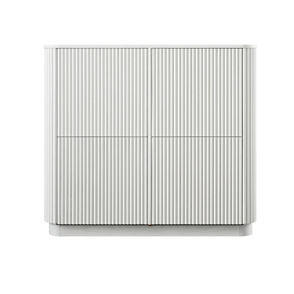 Maru 4-Door Shoe Storage Cabinet, Washed White