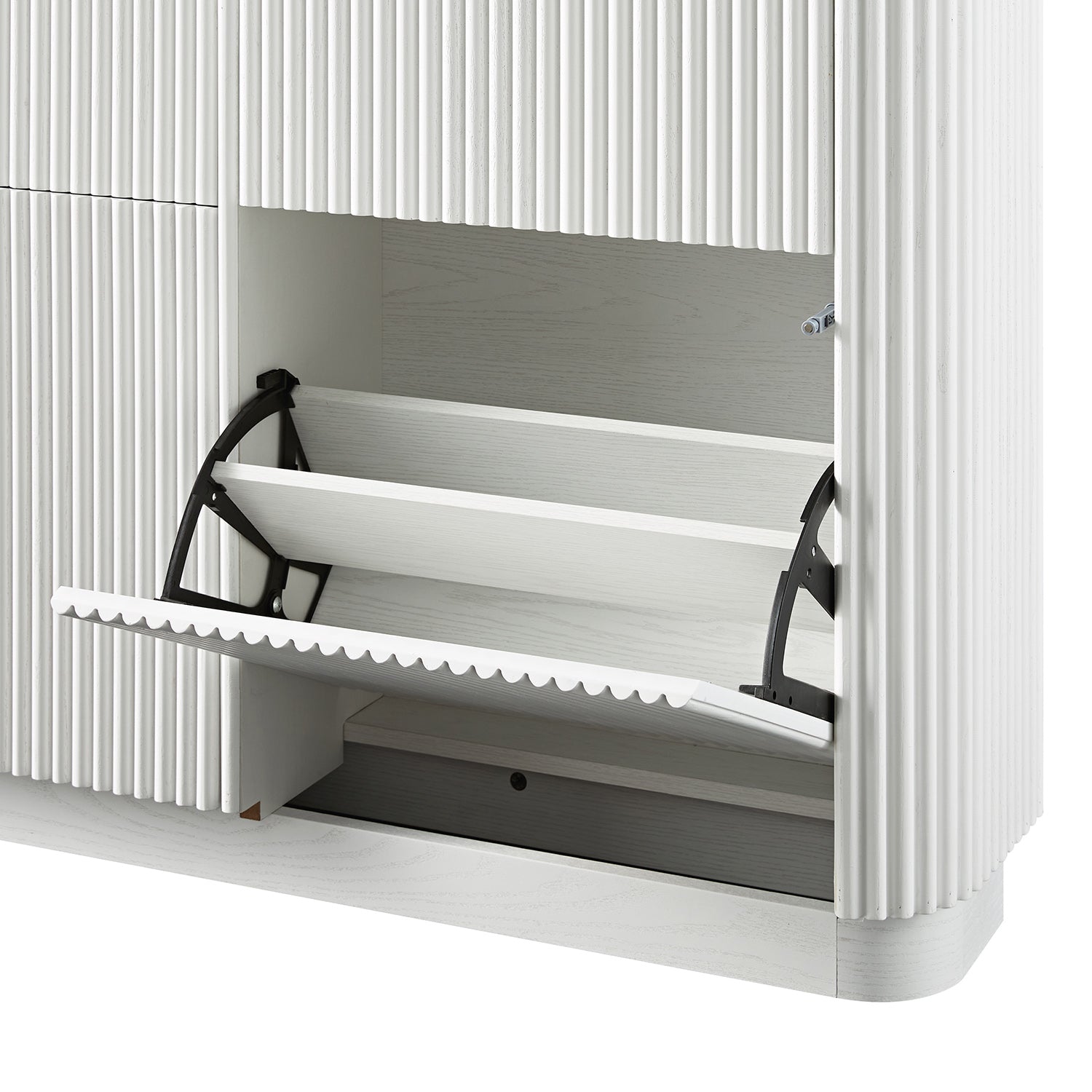 Maru 4-Door Shoe Storage Cabinet, Washed White