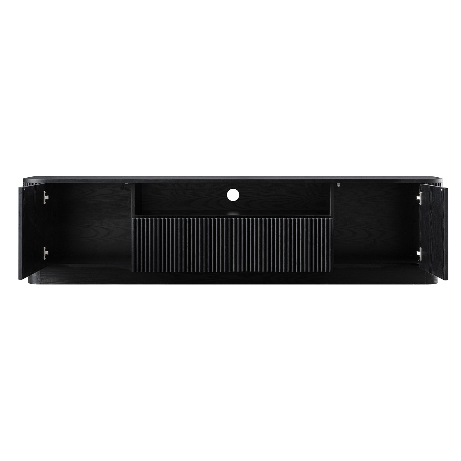 Maru 200cm Wide TV Unit with Drawers, Black