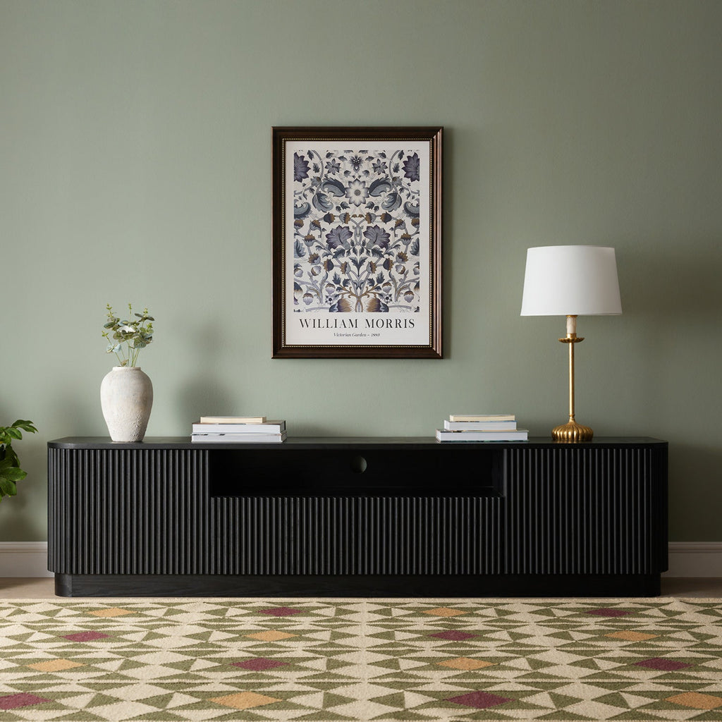 Maru 200cm Wide TV Unit with Drawers, Black