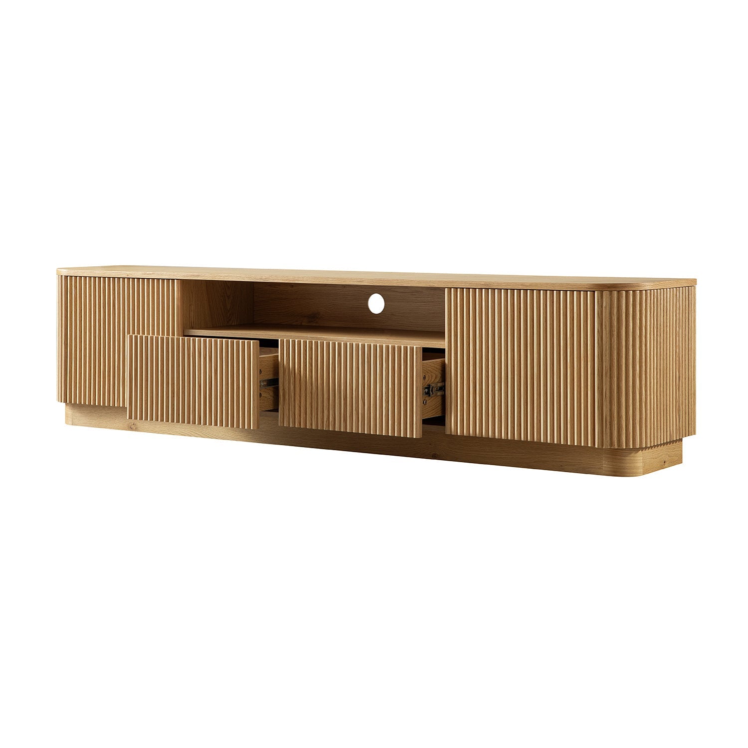 Maru 200cm Wide TV Unit with Drawers, Oak