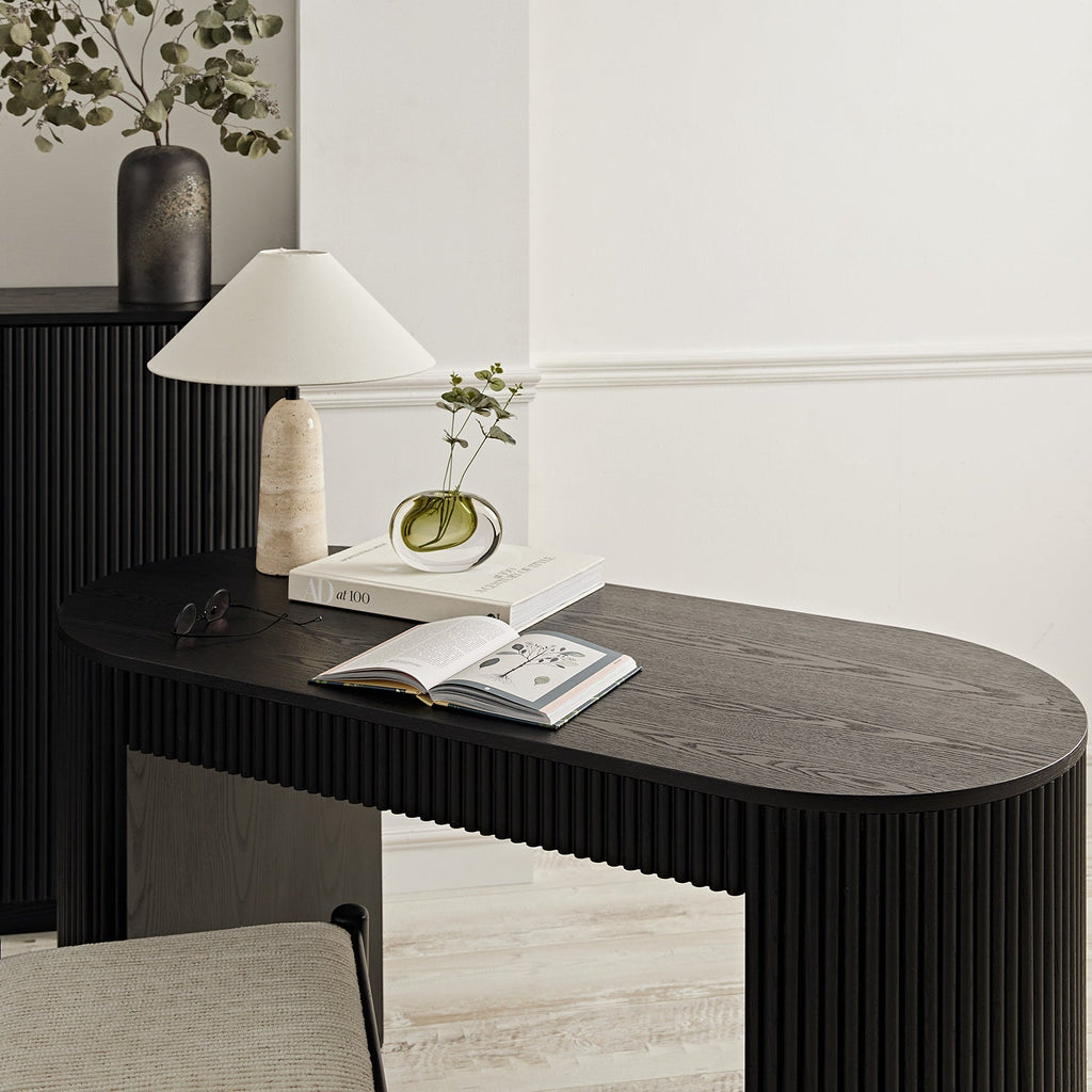 Maru 1-Drawer Writing Desk, Black