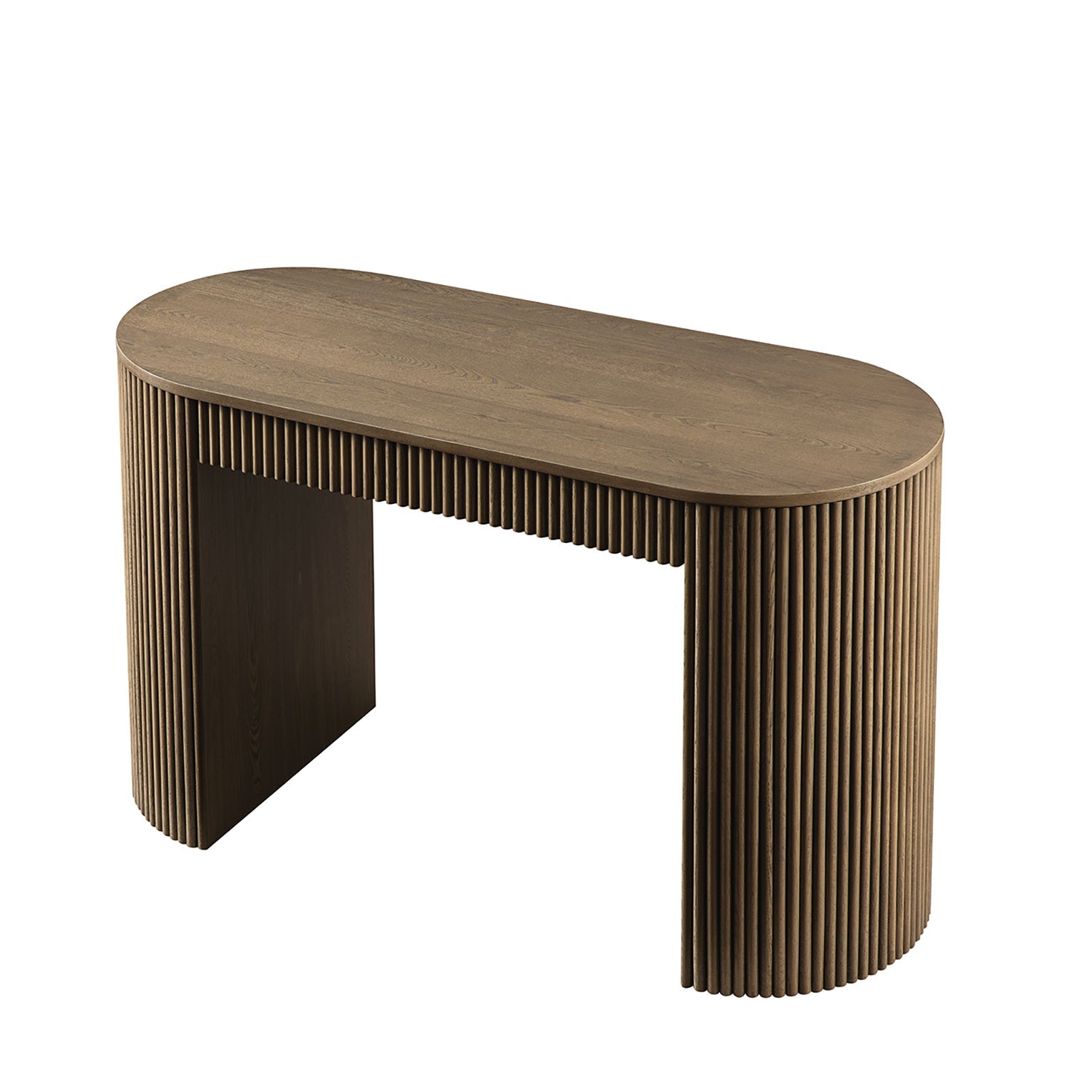 Maru 1-Drawer Writing Desk, Silver Oak