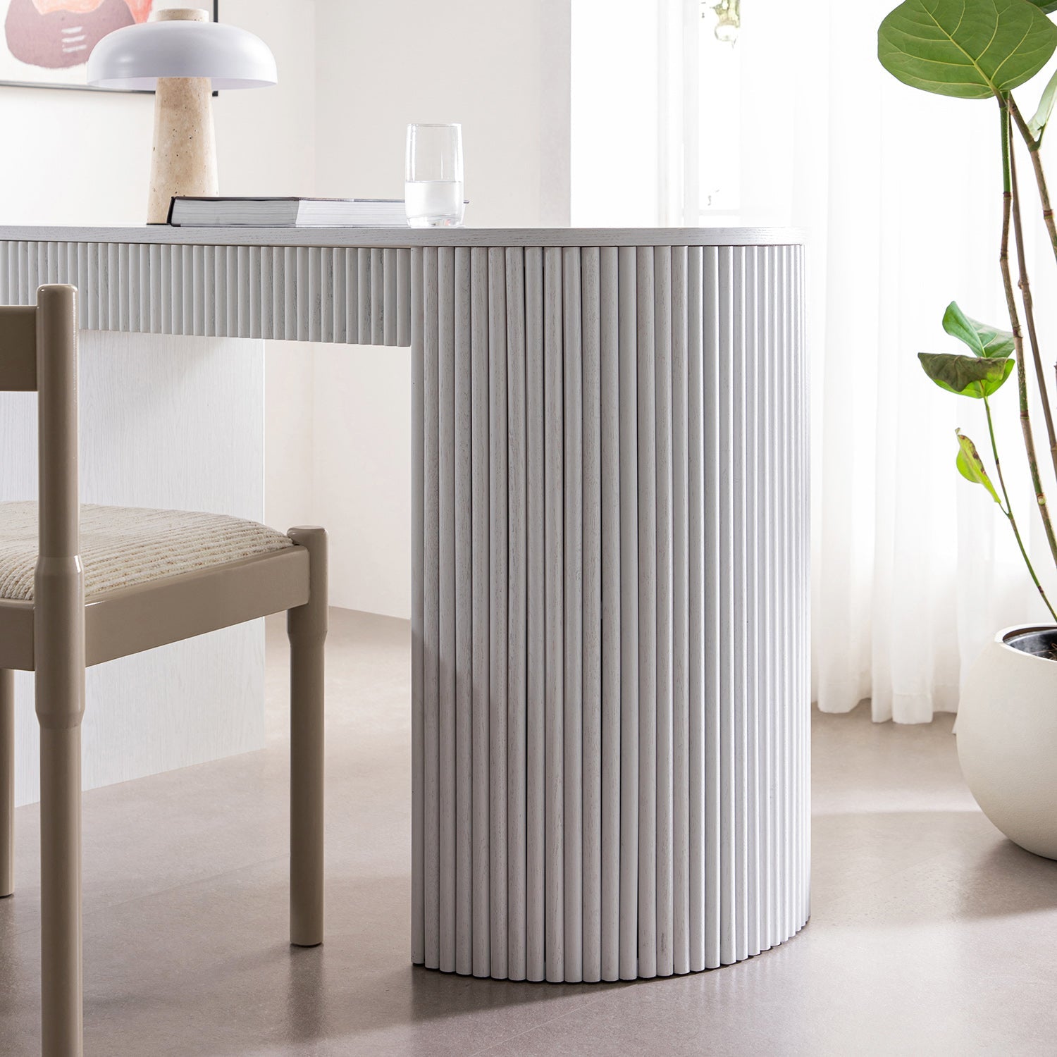 Maru 1-Drawer Writing Desk, Washed White