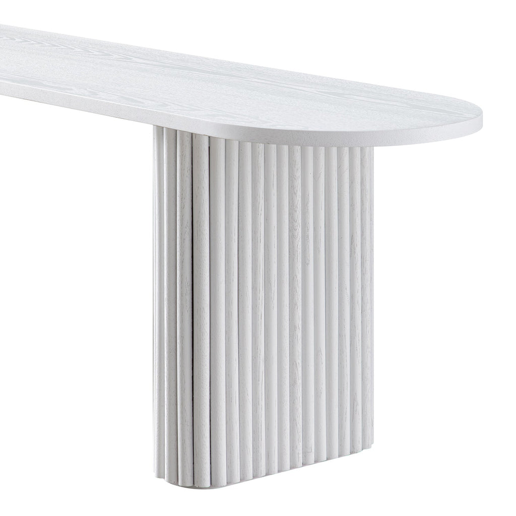 Maru 150cm Dining Bench, Washed White