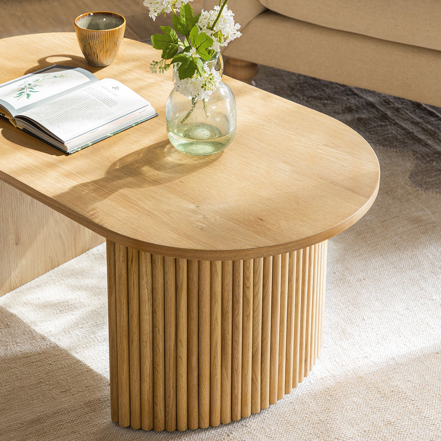 Maru Oval Coffee Table, Oak
