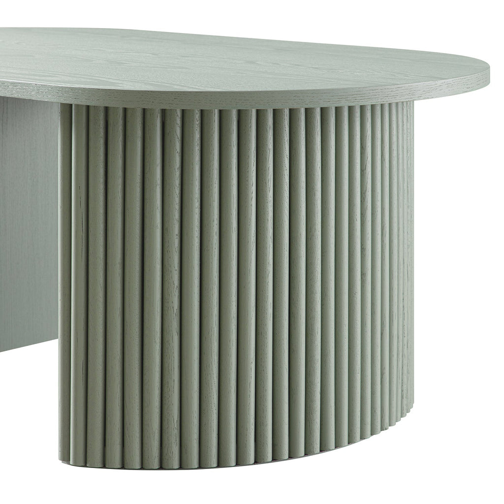 Maru Oval Coffee Table, Sage Green