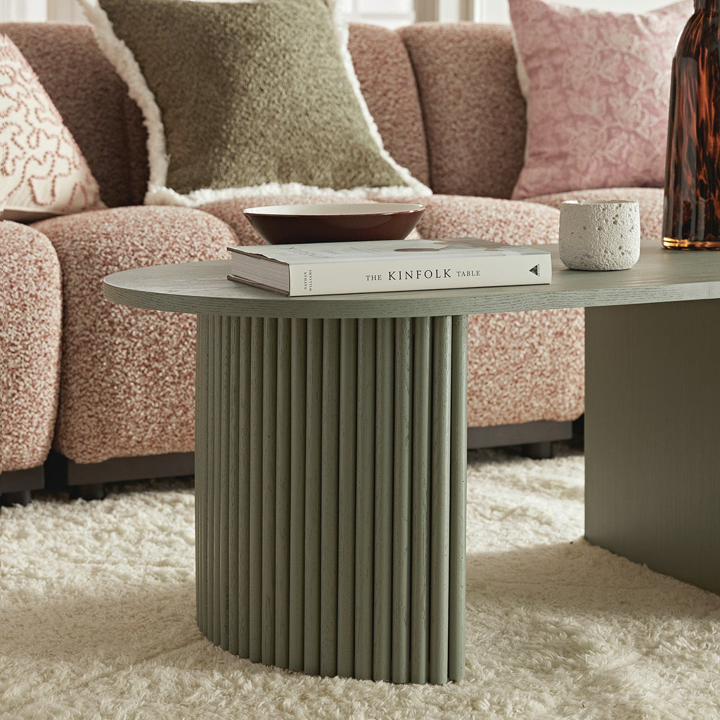 Maru Oval Coffee Table, Sage Green
