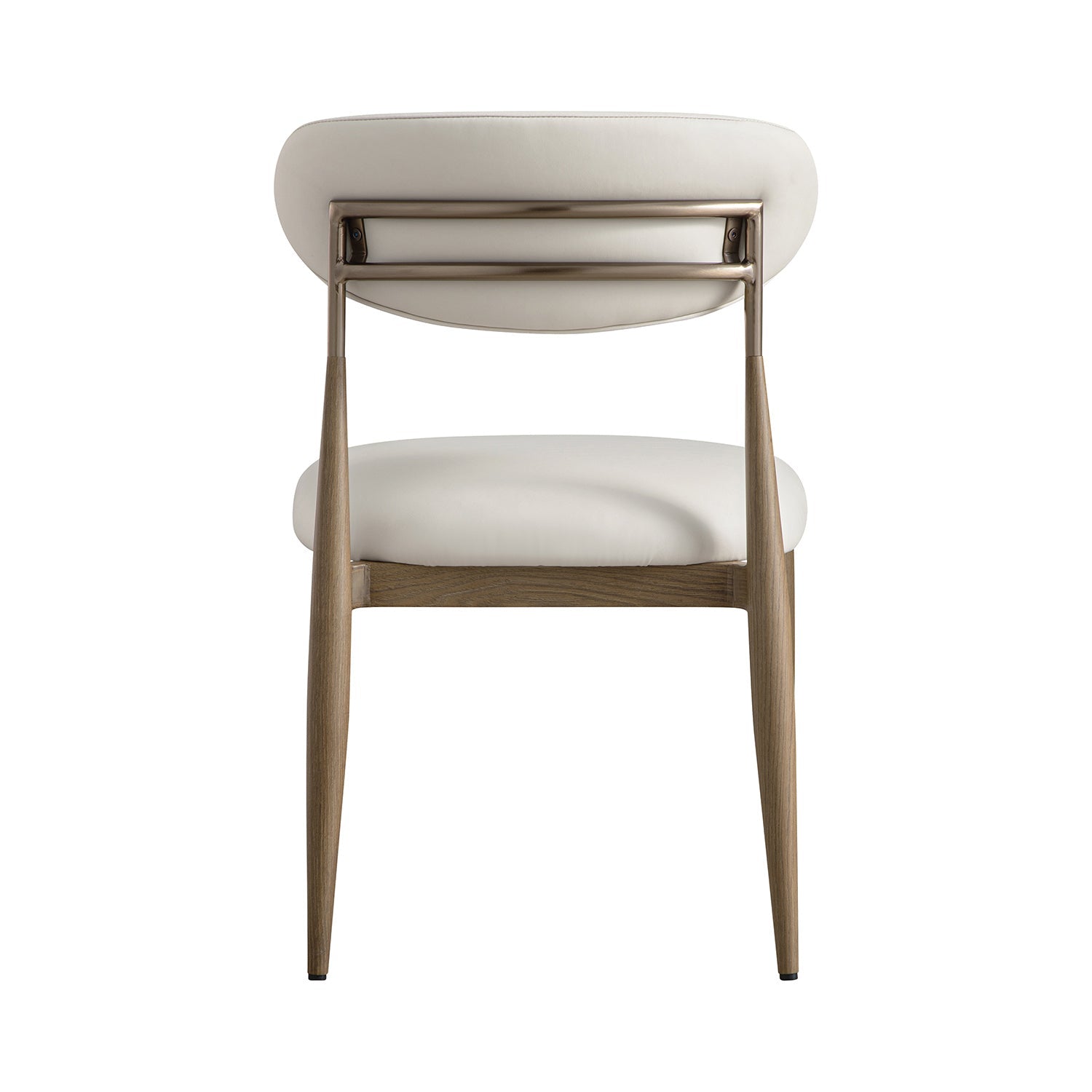 Dagmar Set of 2 Dining Chairs, Beige Faux Leather | Silver Oak Frame