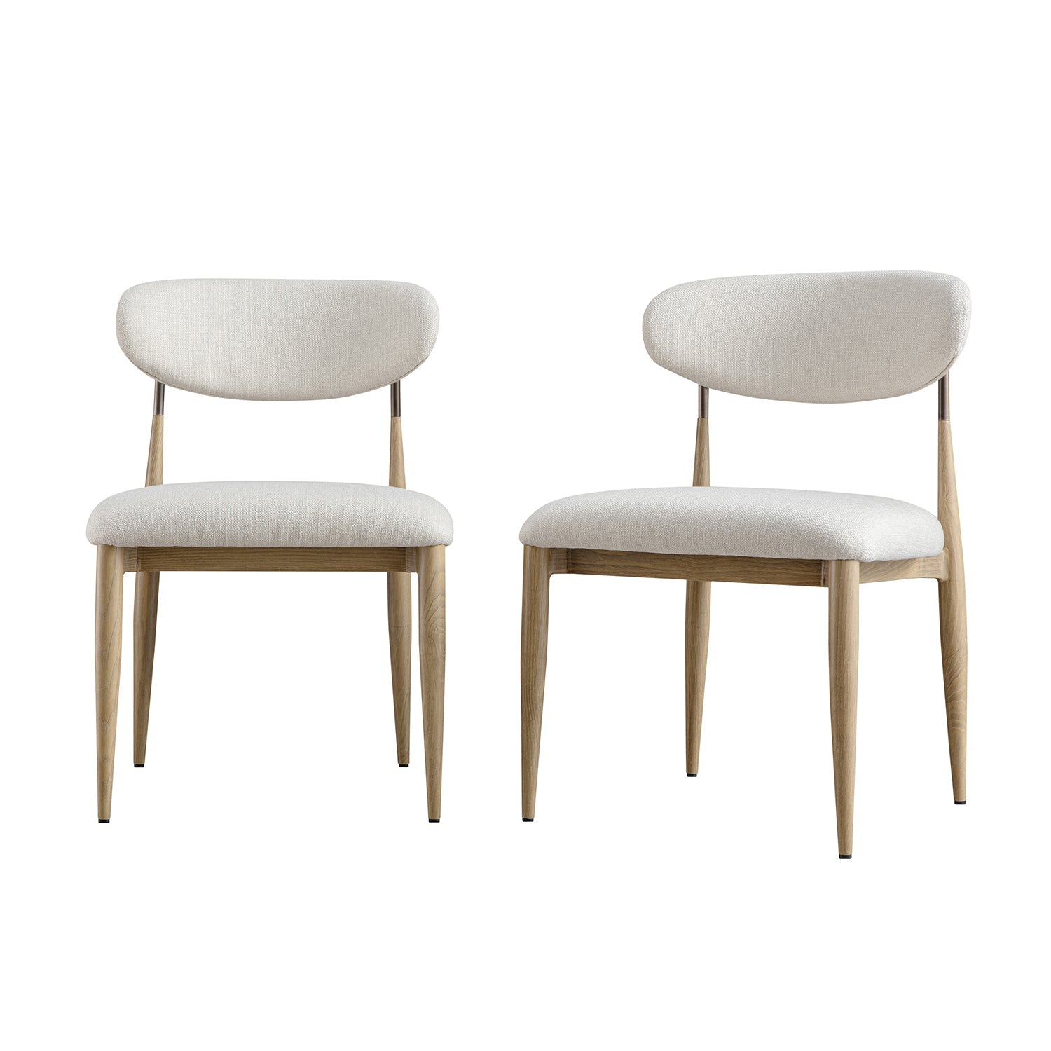 Dagmar Set of 2 Dining Chairs, Ivory Weave| Natural Frame