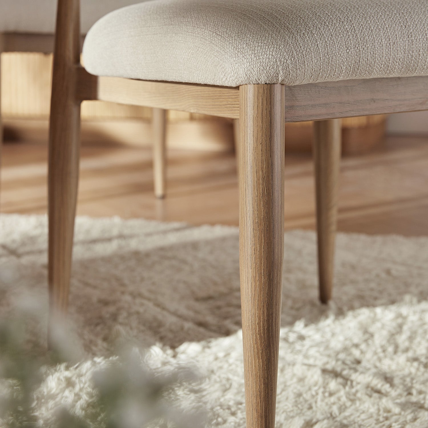 Dagmar Set of 2 Dining Chairs, Ivory Weave| Natural Frame