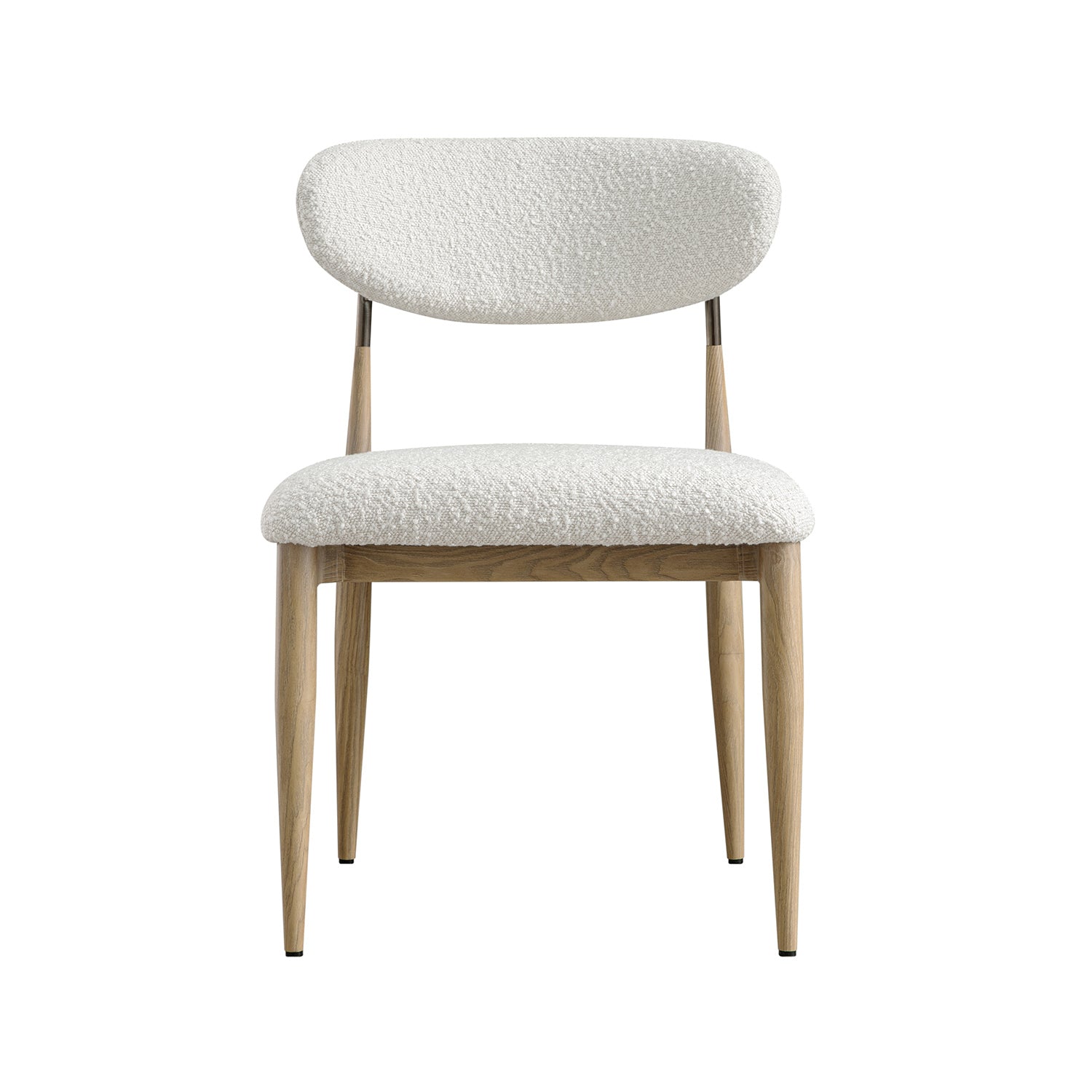 Dagmar Set of 2 Dining Chairs, Ecru Boucle | Natural Frame