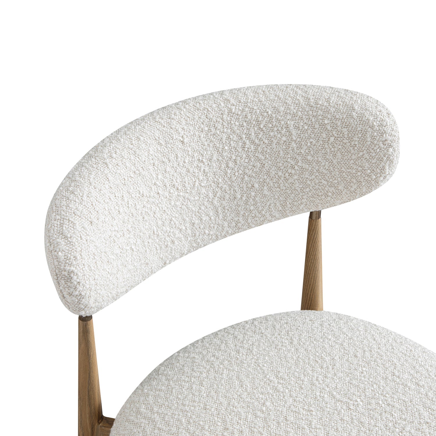 Dagmar Set of 2 Dining Chairs, Ecru Boucle | Natural Frame