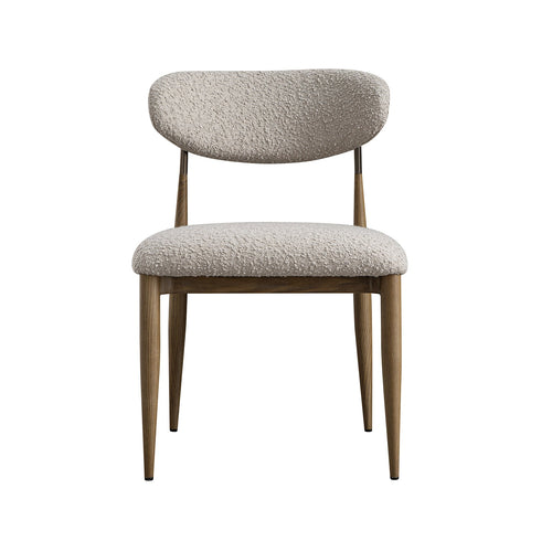 Dagmar Set of 2 Dining Chairs, Light Taupe Boucle | Silver Oak Frame
