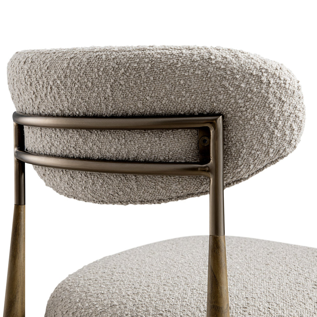 Dagmar Set of 2 Dining Chairs, Light Taupe Boucle | Silver Oak Frame