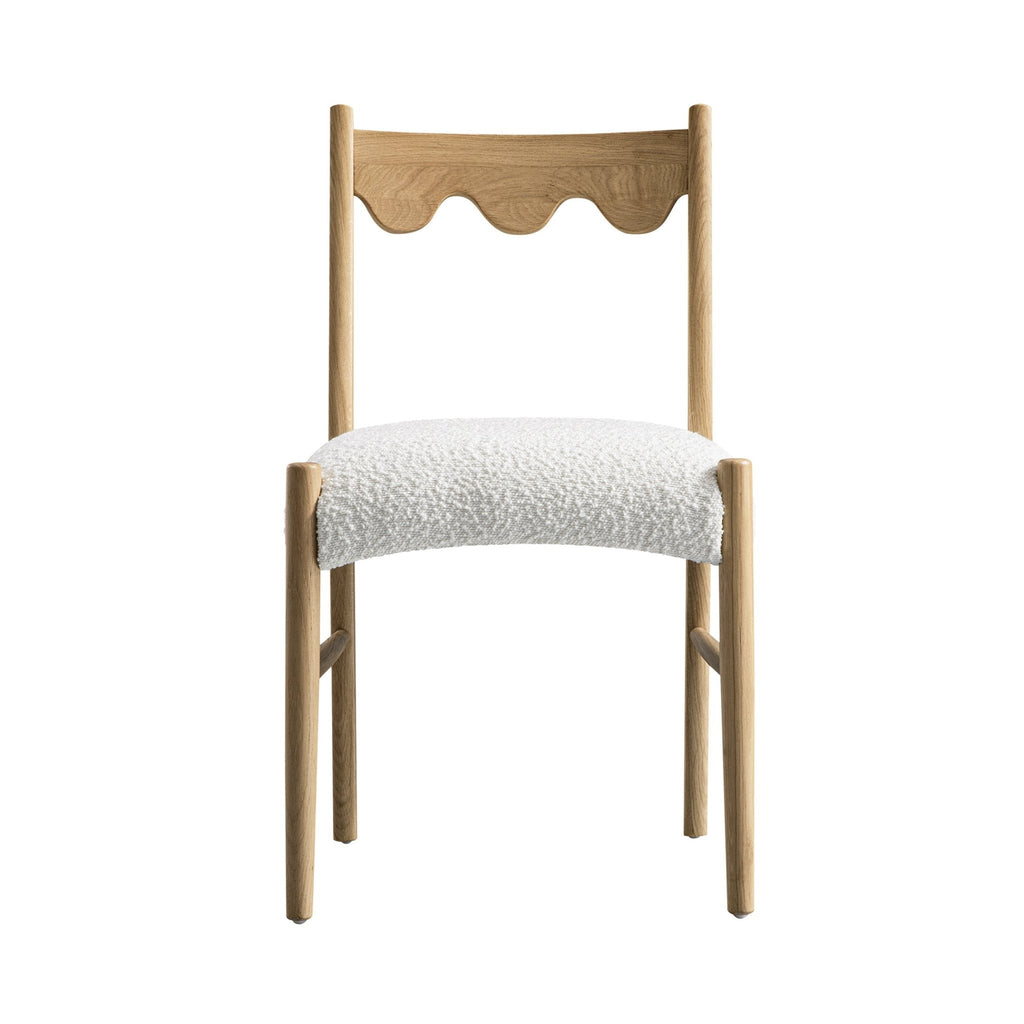 Ludlow Set of 2 Dining Chairs, Ecru Boucle | Natural Oak Frame