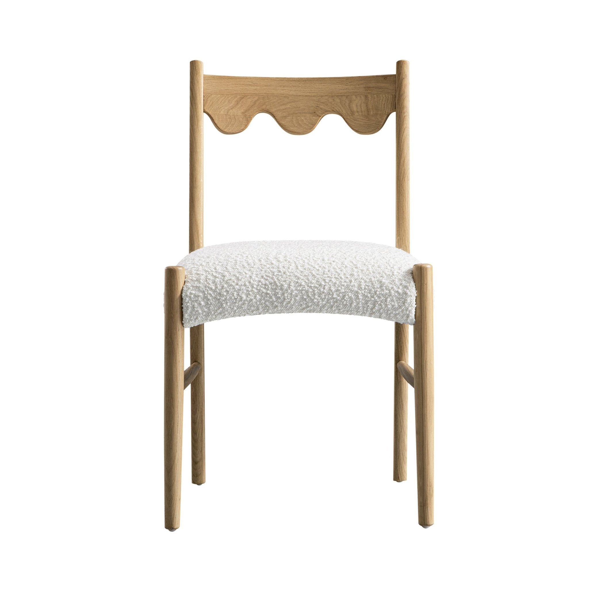 Ludlow Set of 2 Dining Chairs, Ecru Boucle | Natural Oak Frame