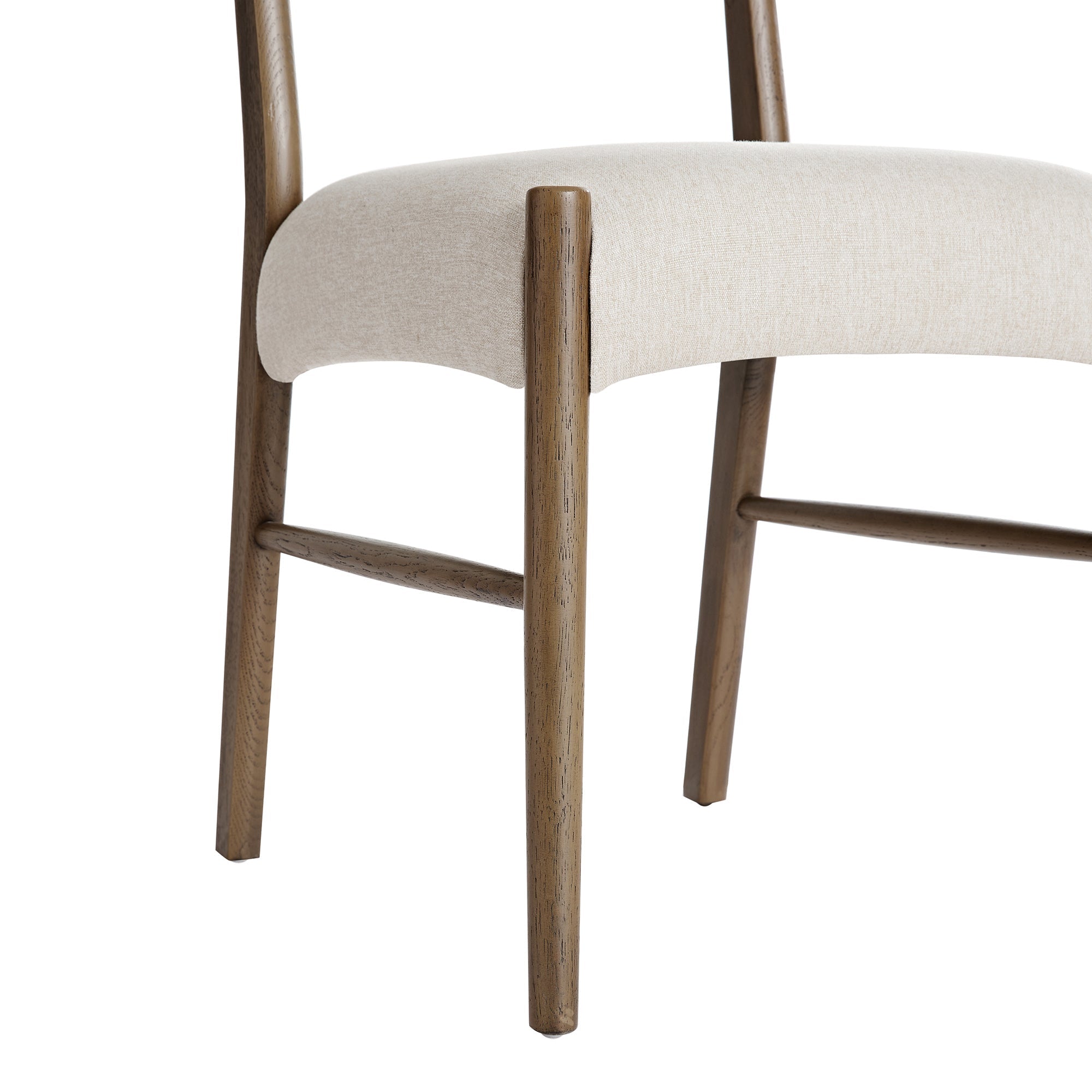 Ludlow Set of 2 Dining Chairs, Oatmeal Fabric | Silver Oak Frame