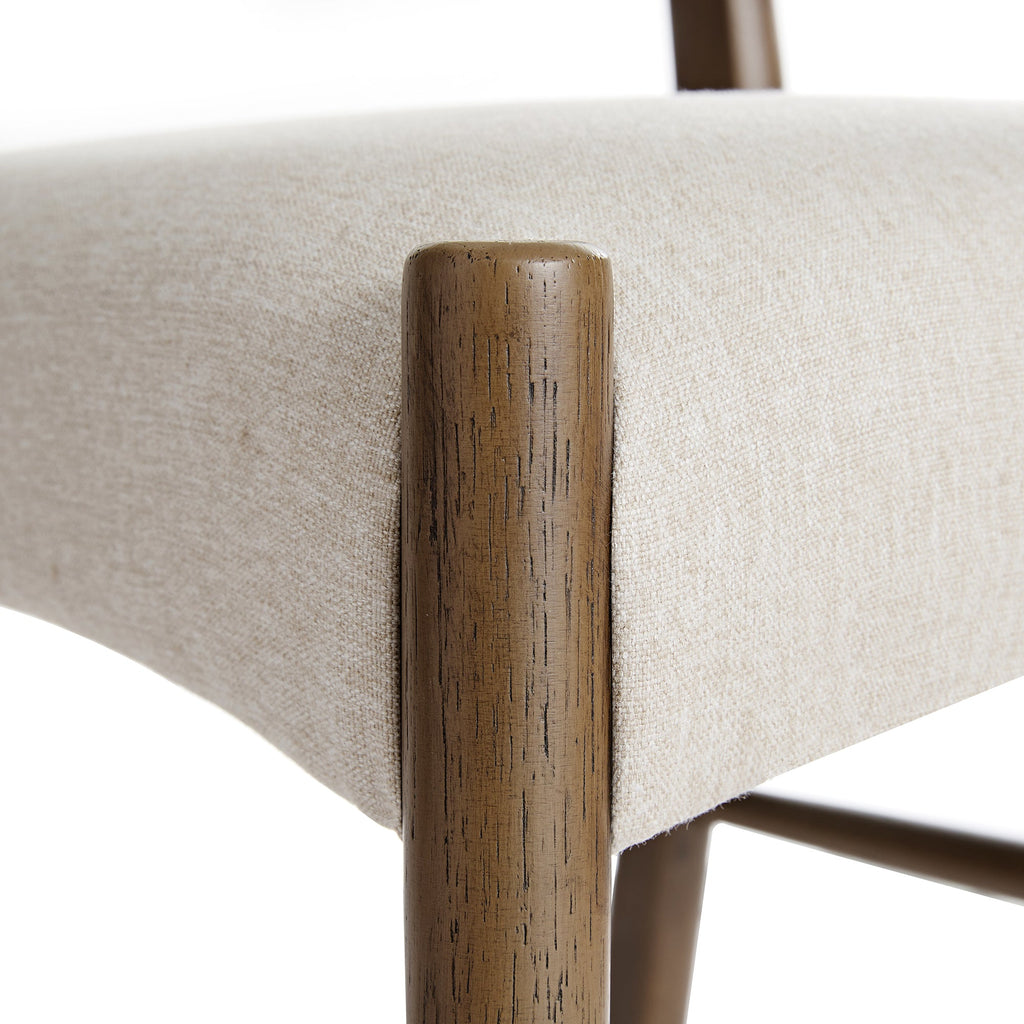 Ludlow Set of 2 Dining Chairs, Oatmeal Fabric | Silver Oak Frame