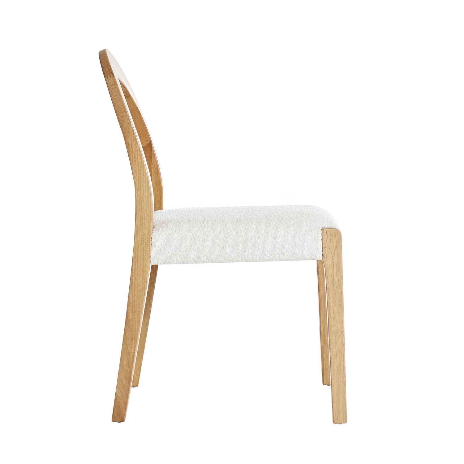 Lumi Dining Chair, Ecru Boucle | Natural Oak Frame
