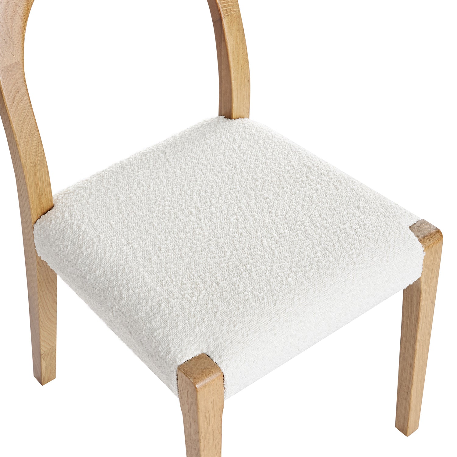 Lumi Dining Chair, Ecru Boucle | Natural Oak Frame