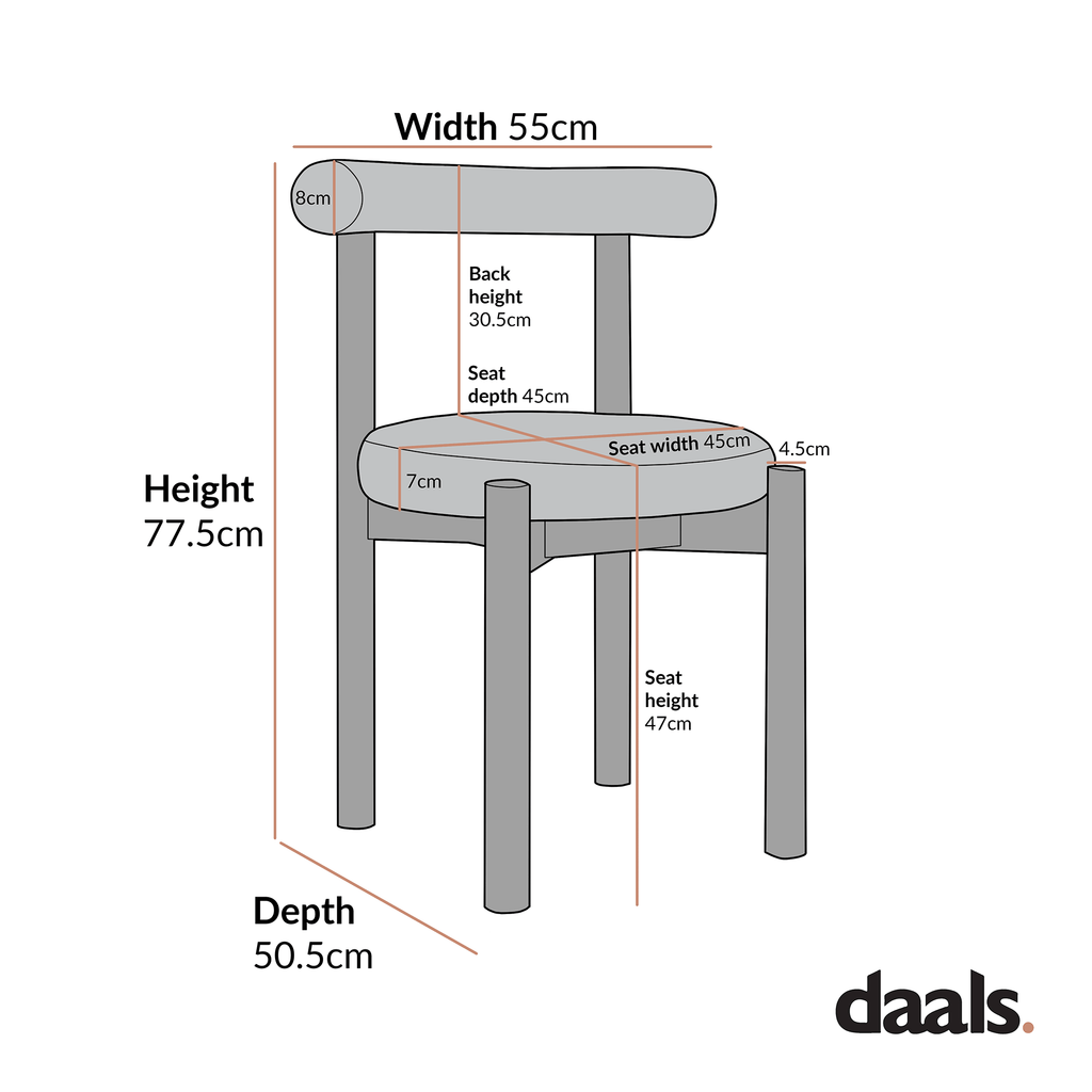 Demeter Dining Chair, Brick Boucle | Dark Walnut Frame