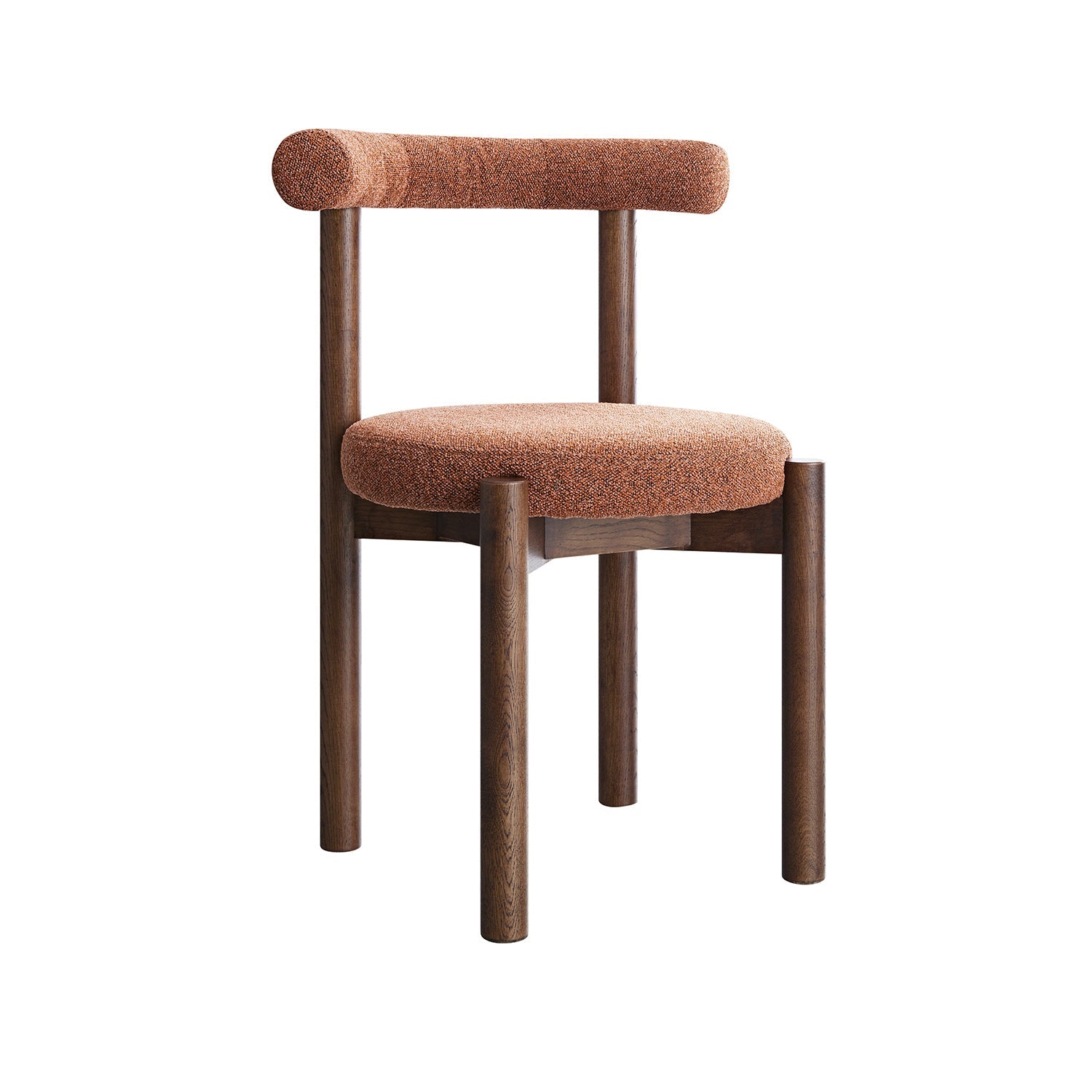 Demeter Dining Chair, Brick Boucle | Dark Walnut Frame
