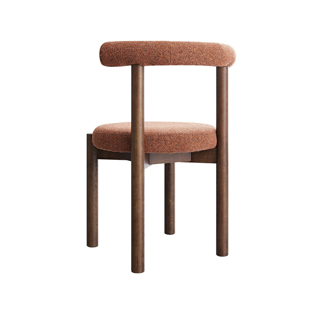 Demeter Dining Chair, Brick Boucle | Dark Walnut Frame