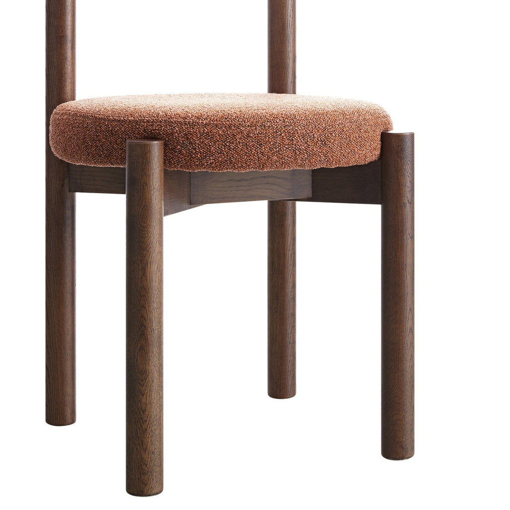 Demeter Dining Chair, Brick Boucle | Dark Walnut Frame